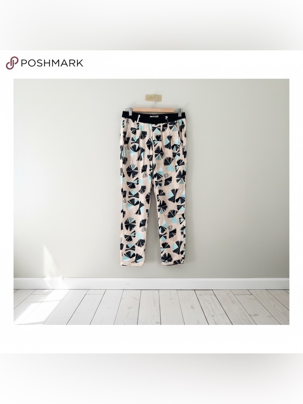 ZYTONHIN Women’s Printed Trousers Pants Size 12 NWT Beige Black Blue